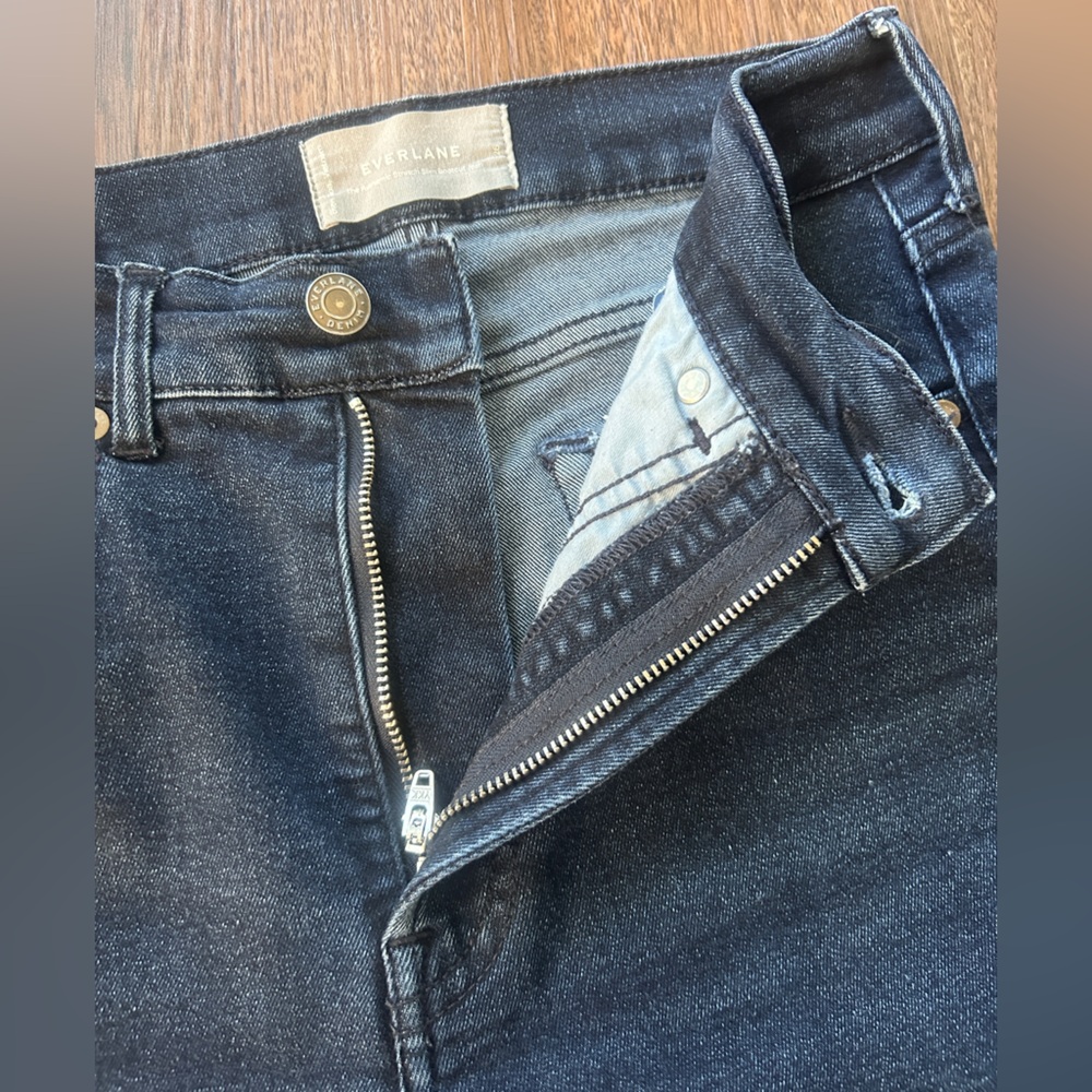 EVERLANE The Authentic Stretch Slim Bootcut Jean Dark Wash Casual Denim Size 26 - Picture 8 of 14